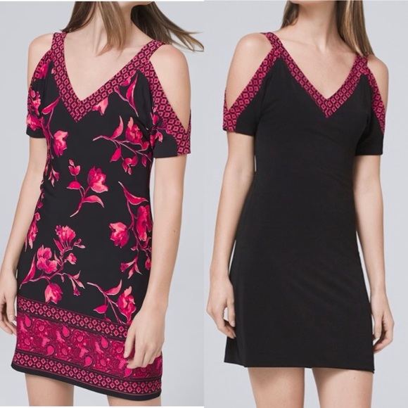 White House Black Market Dresses & Skirts - White House Black Market Reversible Cold-Shoulder Shift Dress. Size Medium. NWT